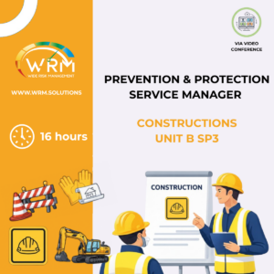 Responsabile Servizio Prevenzione Protezione MODULO B- SP3: Costruzioni (16 ORE) IN VIDEO CONFERENZA SINCRONA