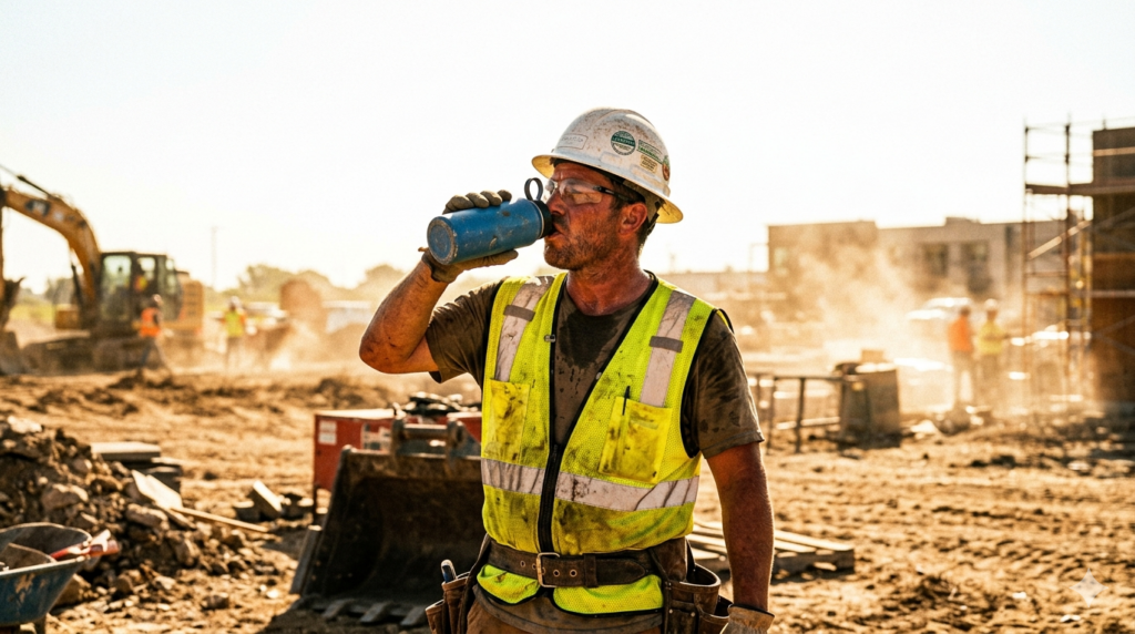 Lavoratore esposto al sole — rischio operativo caldo estremo
