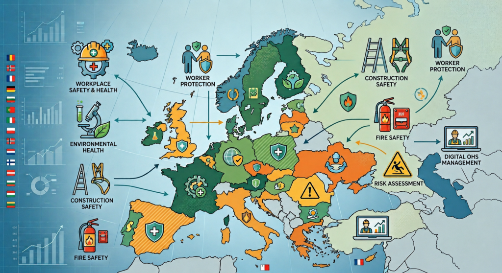 Carta di europa, sulle piani di salute al lavoro per paesi